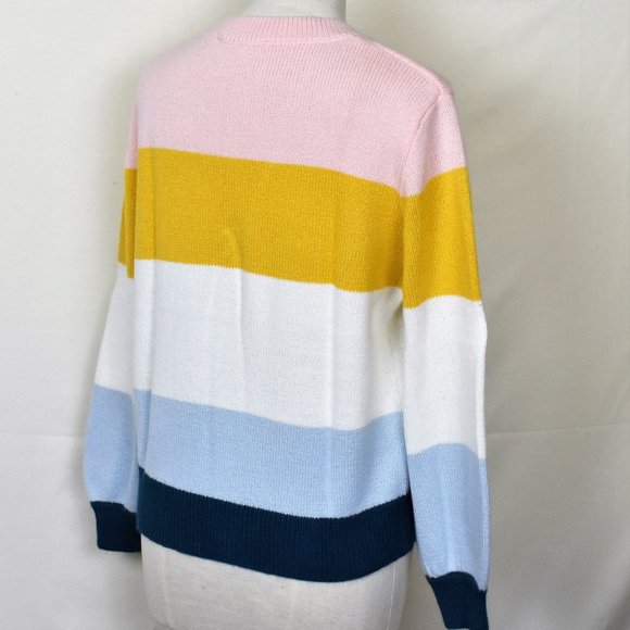 ELODIE Sweater S Multi Color Acrylic Blend Crew Ne - Picture 5 of 7